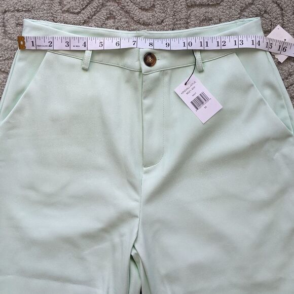 KENDALL AND KYLE mint faux leather hi rise pants size Medium @U New - Picture 9 of 10